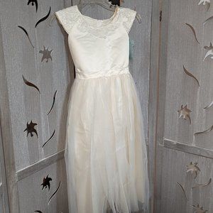 ivory tulle lace dress girl size 12 flower girl first communion